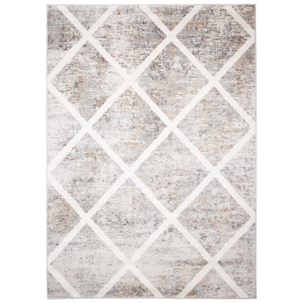 Borough Wharf Darbydale Flatweave Grey/Beige Rug Wayfair.co.uk